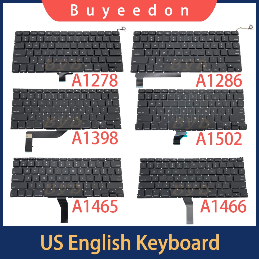 Laptop Keyboard For Macbook Pro Air A1278 A1466 A1502 A1398 A2337 A2338 A1706 A1707 A1708 US English Keyboard Replacemen