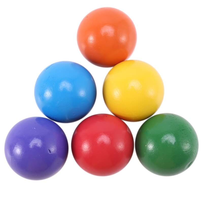 6 pz Del bambino Giocattoli di Legno Arcobaleno Palle Giocattoli per I Bambini Creativo Arcobaleno Blocchi di Costruzione del Giocattolo Educativo Precoce del Regalo Dei Bambini