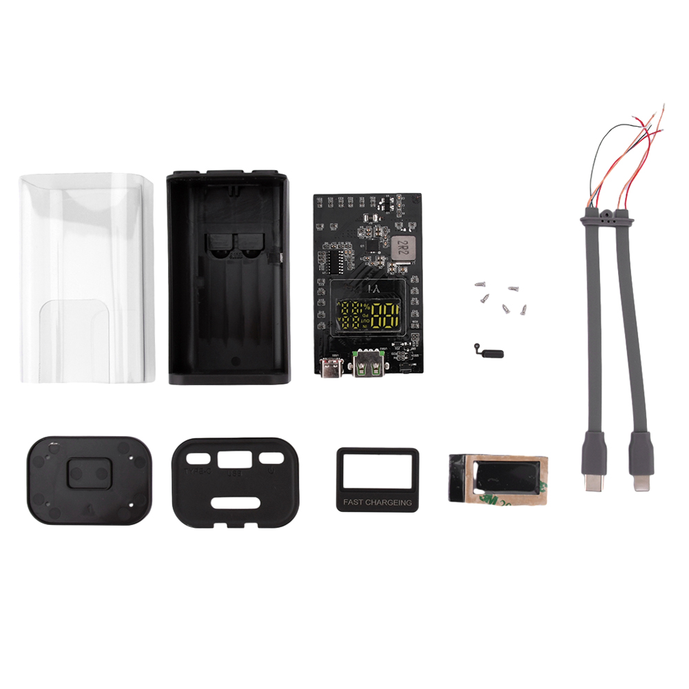 18650/21700 Batterij Oplader Case Diy Power Bank Box 5V Pd 22.5W Snel Opladen Case 10000Mah Batterij Opladen Power Bank Box