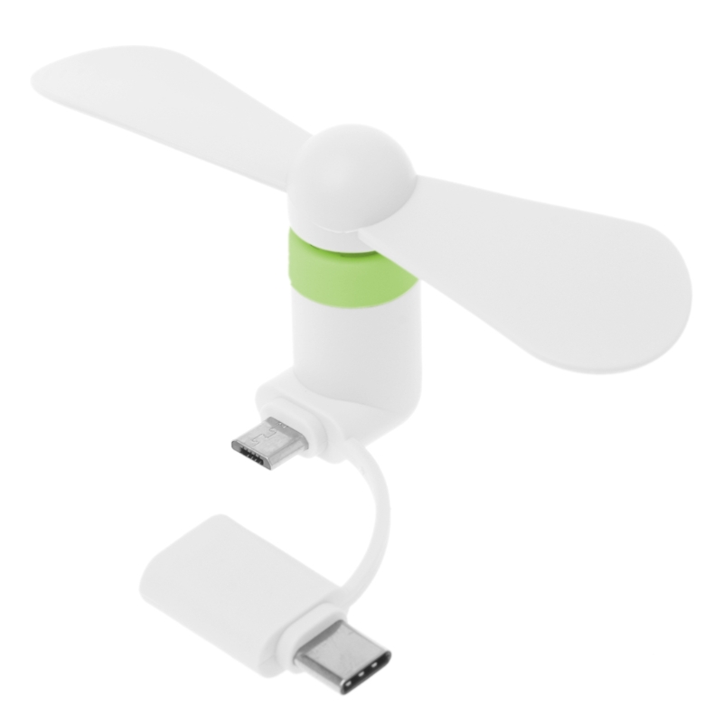 Mini Cute USB Fan Cooler Type C Removable USB-C Gadgets Low Power for Mobile Power Phone PC Laptop Cooler: WHITE