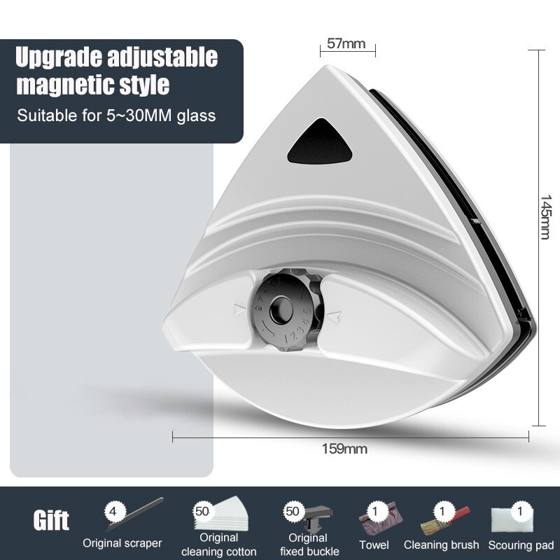 Gesew husholdning højhuse glas viskerbørste magnetisk vinduesvisker dobbeltsidet hjem glasrenser rengøringsværktøj til børstevinduer: 5-30mm