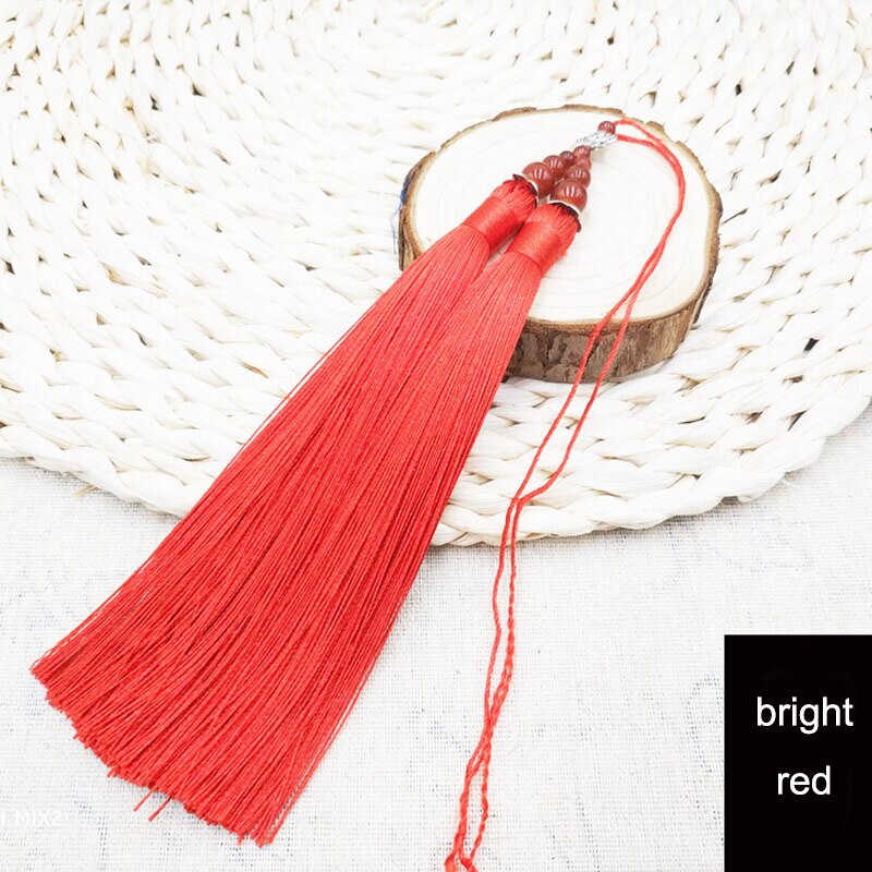 1Pcs 15cm Doppel Quaste Pinsel Anhänger Zubehör für DIY Schmuck Machen Seide Satin Quaste Handarbeit Handwerk Erkenntnisse Lieferant: bright red