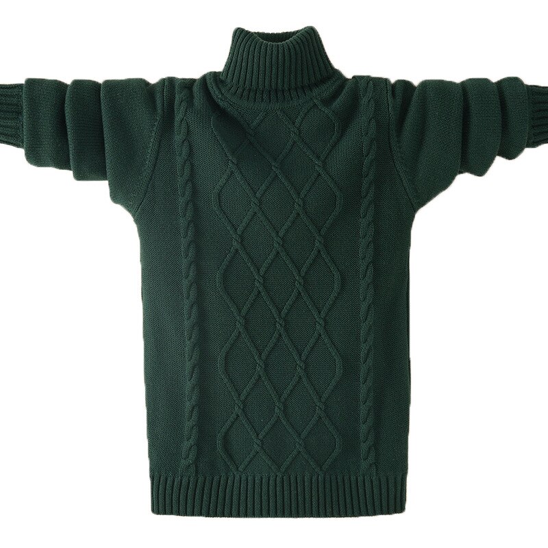 Barn pojkar tröja vår/höst vinter barn stickad tröja med turtleneck för tonårspojkar 6 8 10 12 14 16 år  tx271