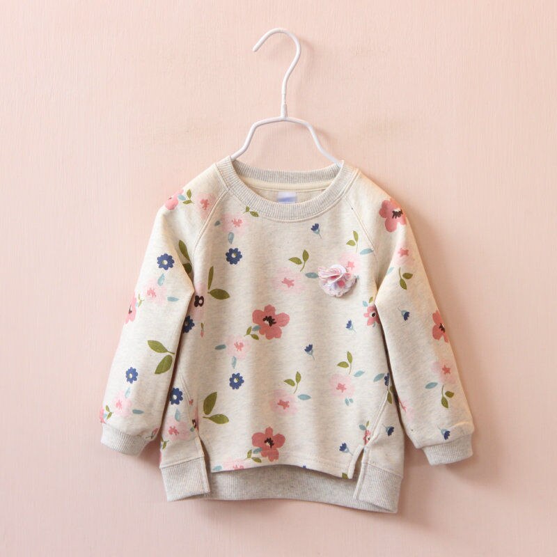 Efterår baby pige blomst sweater toddler piger o-hals jumper strikvarer langærmede sweatere børn tøj børn frakker