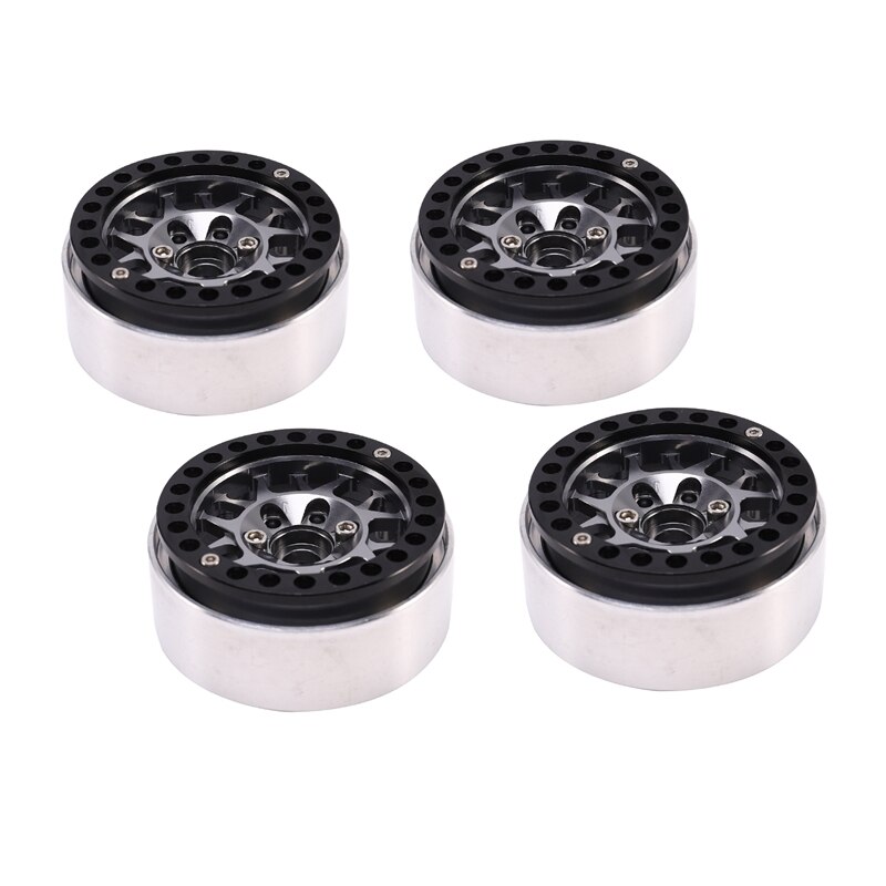 1.9 tommer beadlock fælge til scx 10 trx 4 d90 cc01 tf2 1/10 rc crawler: Titanium