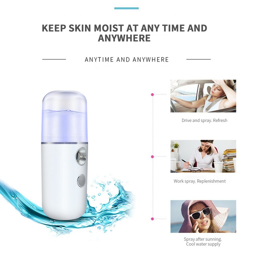 Draagbare nano-nevelverstuiver, lichaamsvernevelaar, gezichtsstomer, hydraterende huidverzorging, mini-gezichtsspray, beautytools