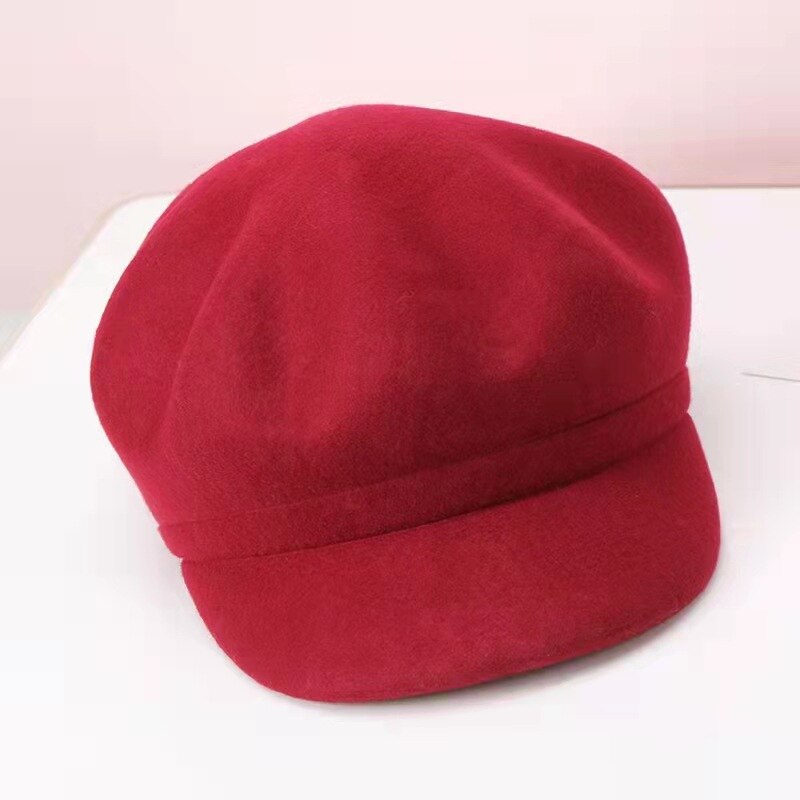 Boina De Kleur Sólido, Sombrero De Artista Vintage, Pintor Pequeño, Clásico, Wit, Cálido, octogonal, Otoño E Invierno Mode