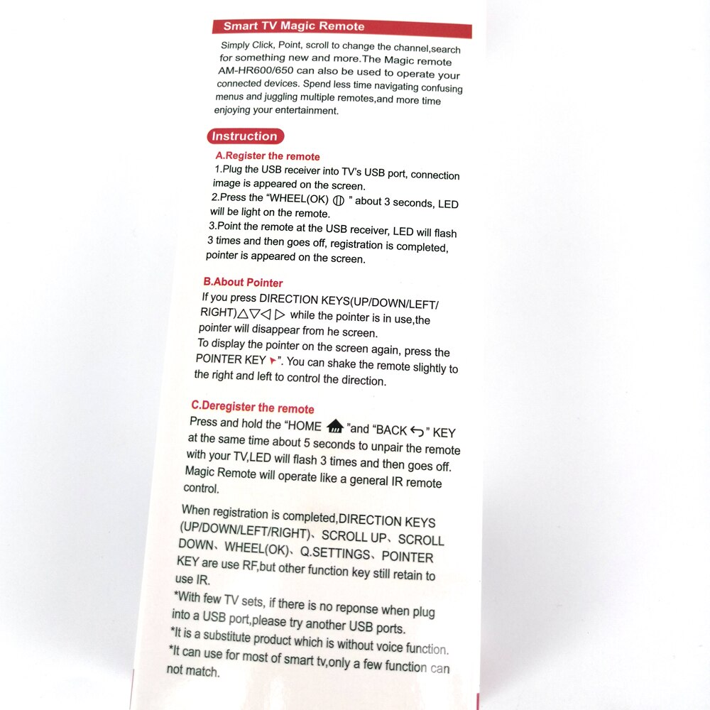 Replacement AM-HR600 Magic Remote For LG Smart TV AN-MR600 UF8500 43UH6030 F8580 UF8500 UF9500 UF7702 OLED 5EG9100 55EG9200