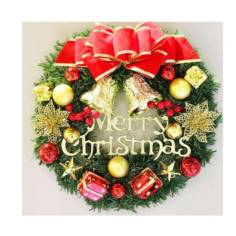 30/40Cm Kerst Krans Met Boog Decoratie Deur Opknoping Rotan Ornament Garland Xmas Decoraties Voor Huis: 5 / 30cm