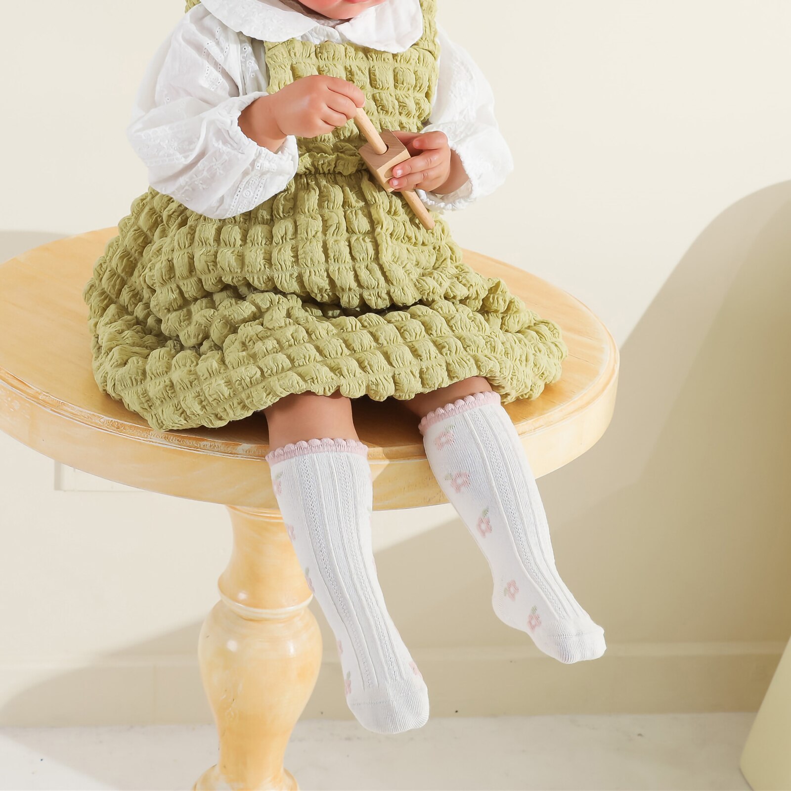 Kids Meisjes Casual Kousen Borduren Bloem Patroon Siliconen Dot Antislip Bloem Kousen 0-5Years Oude