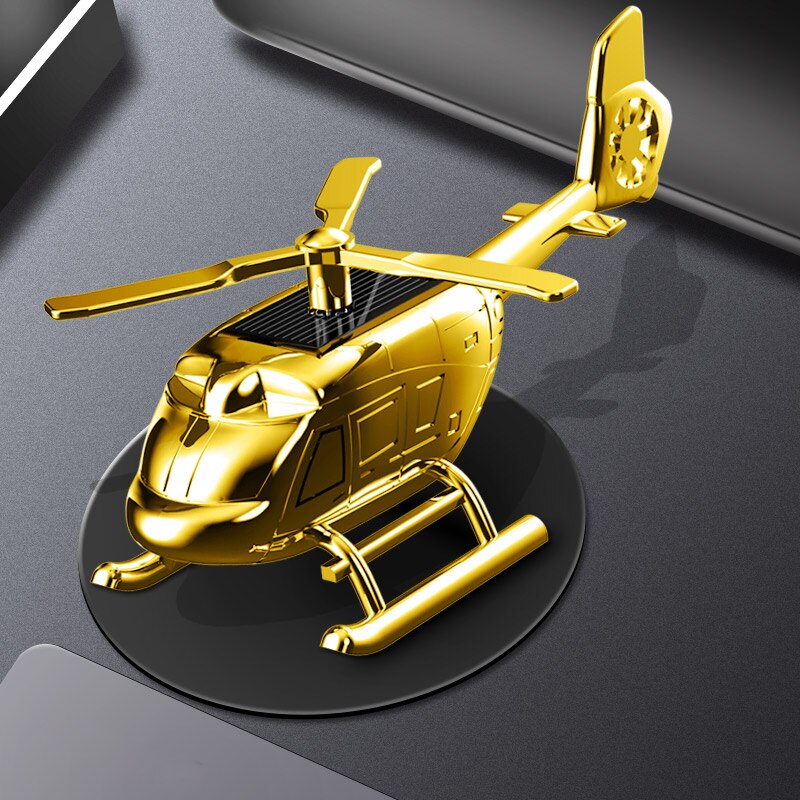 Vliegtuig ornament styling auto aromatherapie luchtverfrisser helikopter vliegtuig decoratie zonne-auto parfum geur auto: Gouden