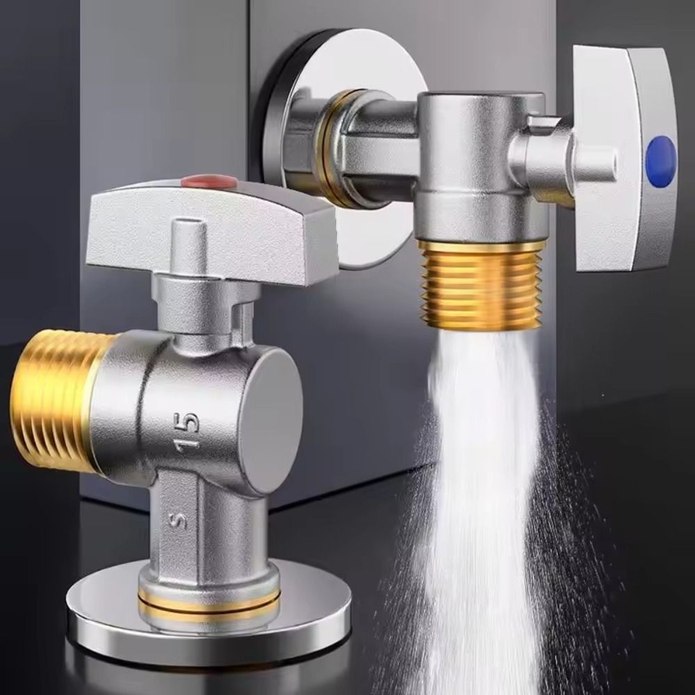 Valvole di arresto dell'acqua a grande flusso per acqua calda e fredda Valvole a sfera di ingresso in ottone G1/2 "con maniglia Nucleo a sfera con valvola angolare durevole