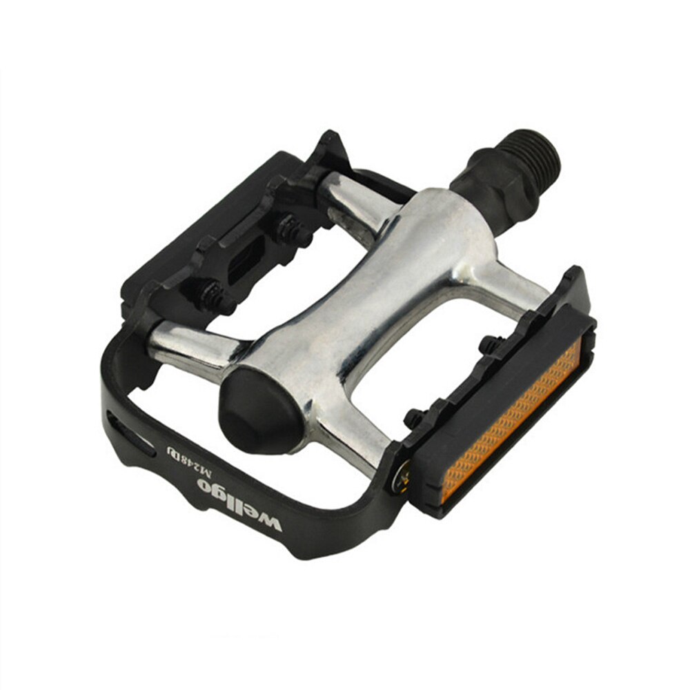 WELLGO Ultralight pedały łożyskowe M248 pedał rowerowy akcesoria MTB M248DU zatrzymać aluminium czarny srebrny wioślarz górski części