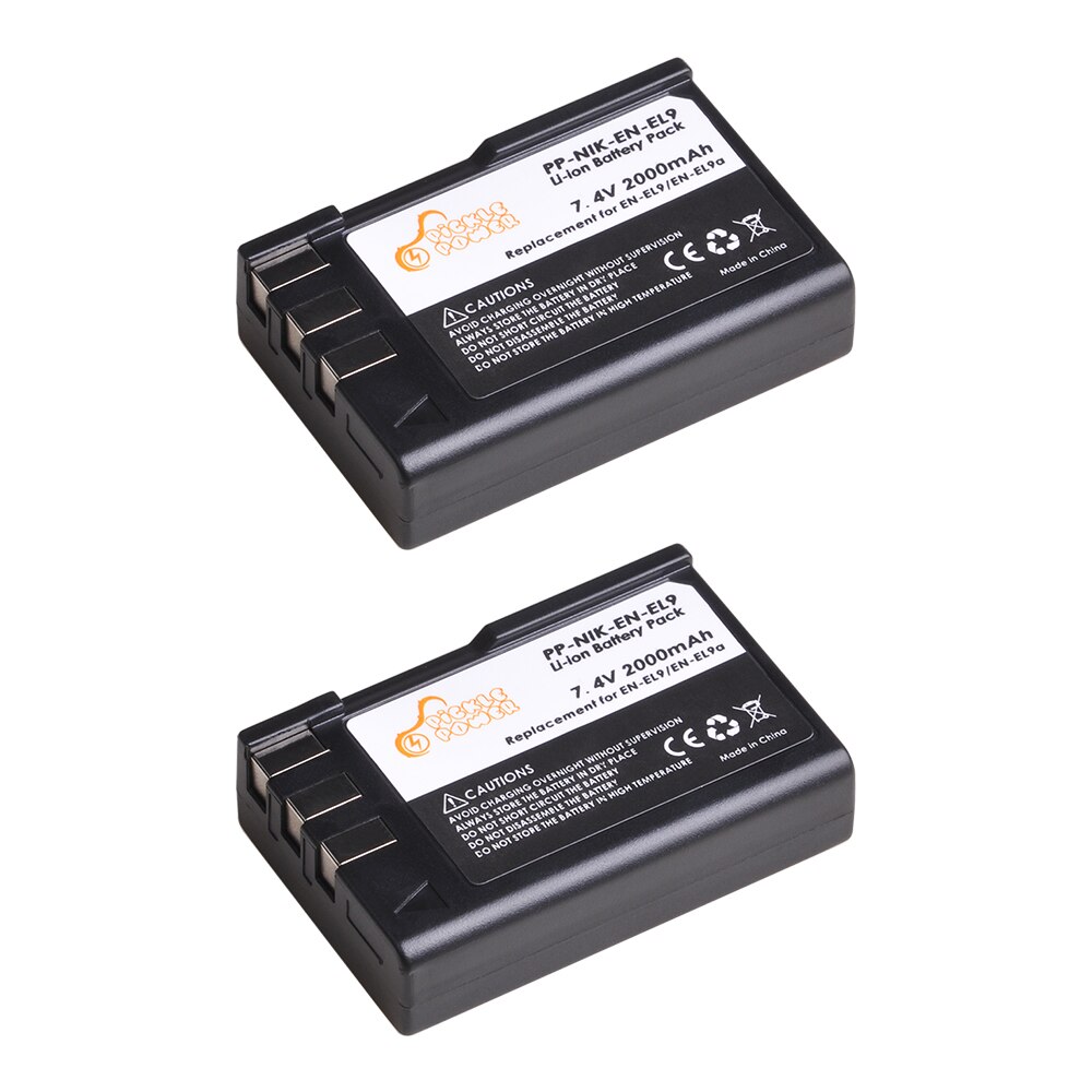 3 stuks 2000 mah en -el9 en-el9a en  el9 batterij + type-c led-laderkits voor nikon en -el9a d40 d60 d40x d5000 d3000 camera: 2 batterijen