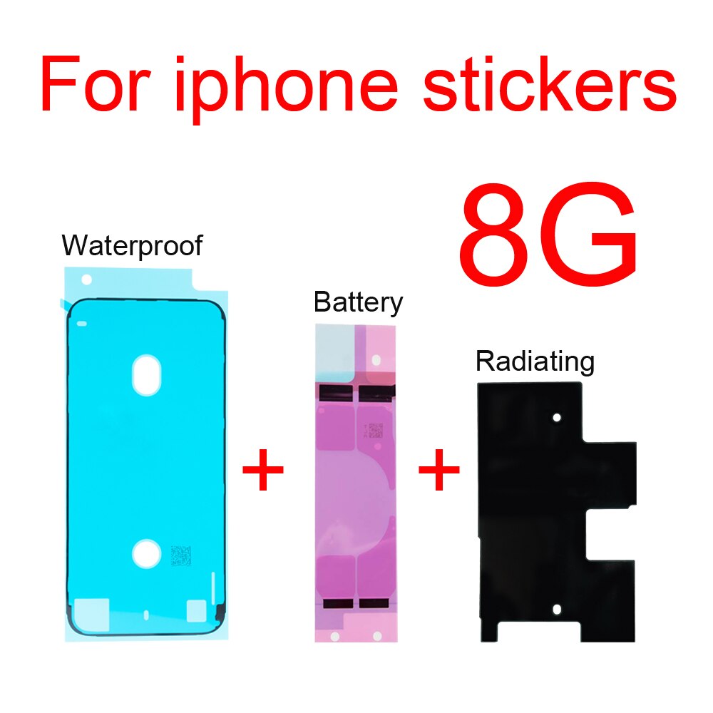 Ett set batteri + vattentätt + utstrålande klistermärken för iphone 6s 7 8 4.7 "& 6s 7 8 plus 5.5 " limreservdelar: 8g 3 st ett set