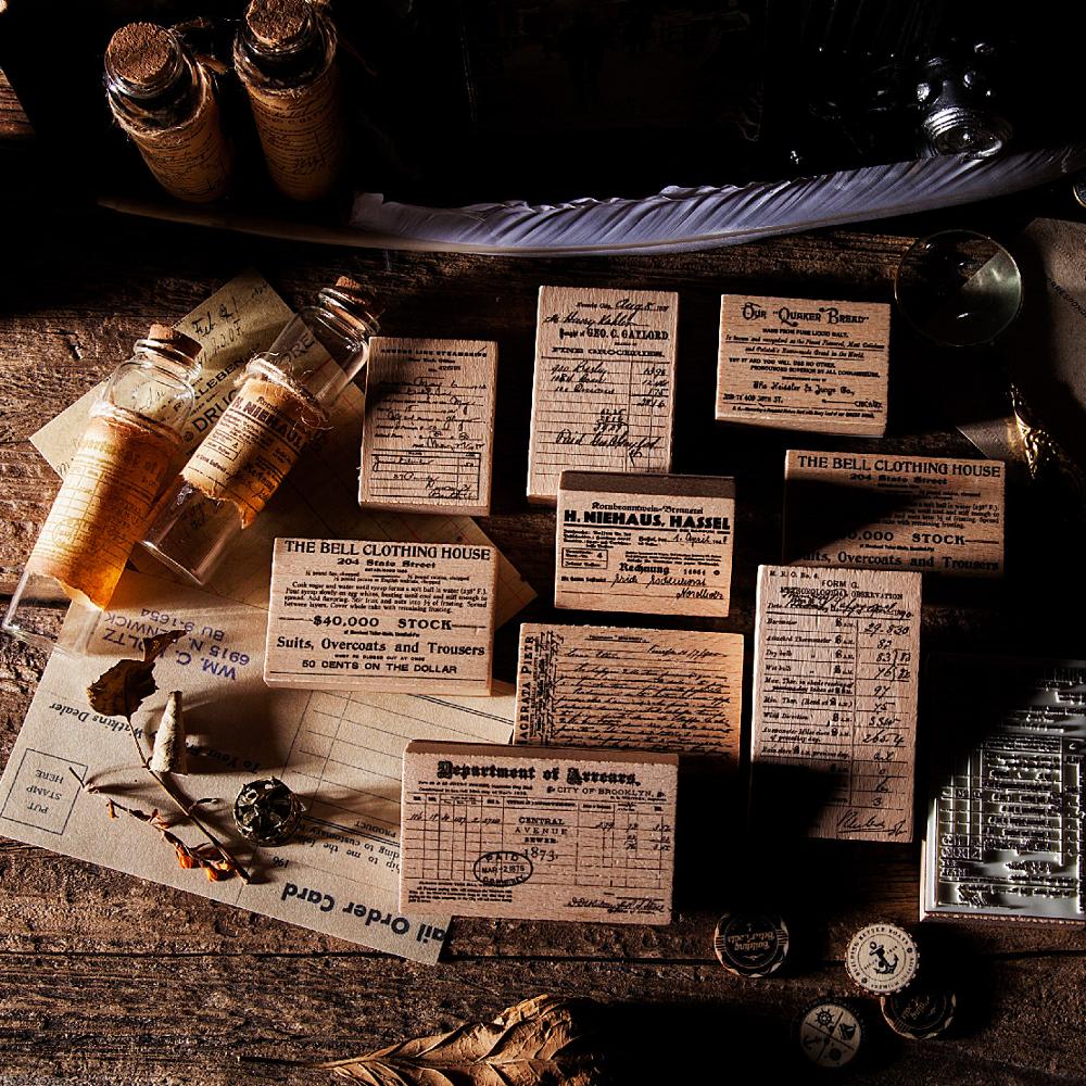 Sello decorativo Vintage Atlantic Tickets, madera para sellos de goma scrapbooking, papelería, bricolaje, sello estándar para manualidades