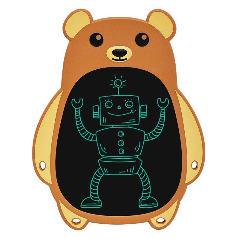 LCD Writing Board 8.5 inch Cartoon Drawing Tablet Digital Graphic Drawing Board Kids Handwrinting Tablet for home Online Class: Single Brown