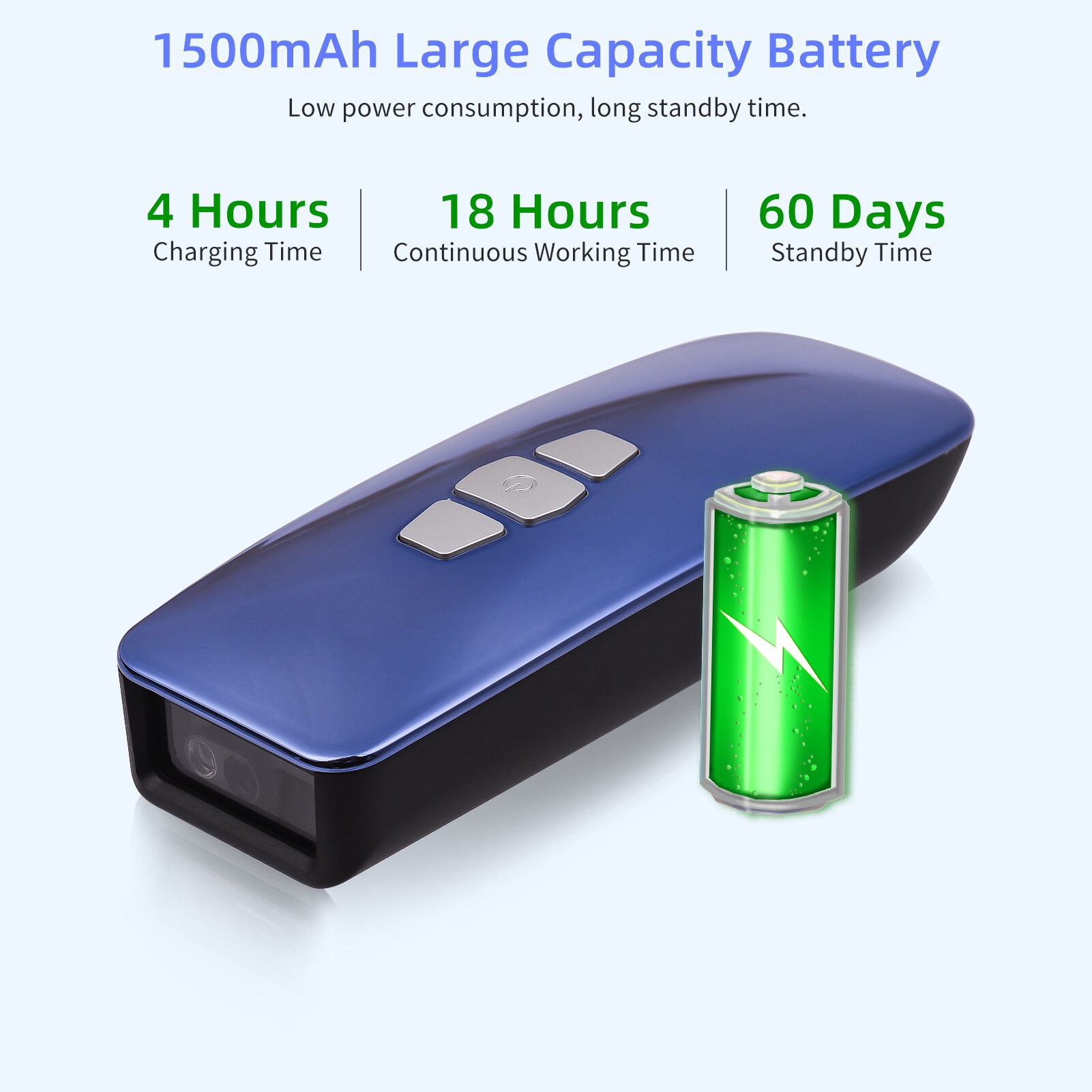 Aibecy Mini 1D Barcode Scanner 3-in-1 BT/2.4G Wireless/USB Wired Bar Code Reader with Screen Compatible Windows Mac Android iOS