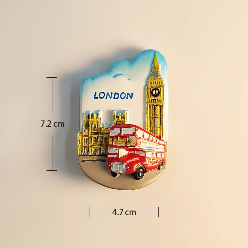 Europa storbritannien england london 3d køleskabsmagneter turisme souvenir køleskabsmagneter klistermærke samling kunsthåndværk dekoration: Lysegul