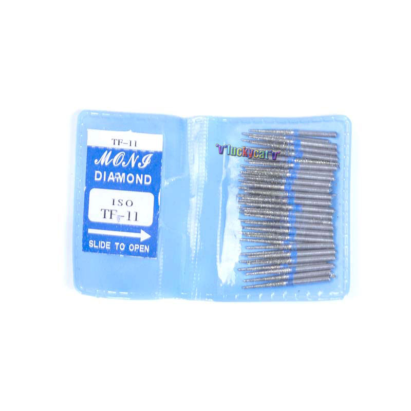 Bola redonda de diamante serie TF, 50 unids/bolsa, fresas dentales de diámetro para pieza de mano Dental de alta velocidad