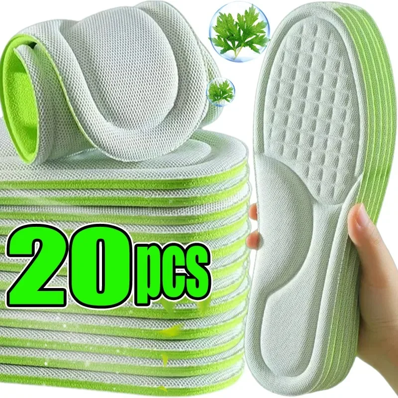 Plantillas ortopédicas de espuma viscoelástica suave, 1-10 pares, plantilla desodorizante Unisex, zapatos deportivos, absorbe el sudor, accesorios antibacterianos para zapatos