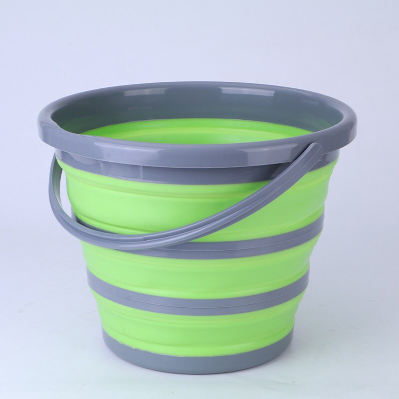 10L Folding Bucket Silicone Large Capicity Washable Camping Car Fishing Water Bucket Kitchen Barrel Storage Container Bucket: 02