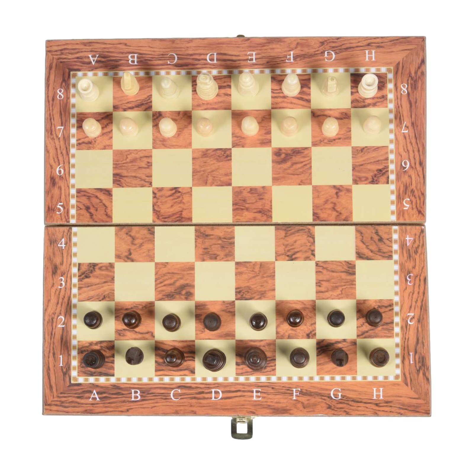 3-in-1 Wooden Chess Set With Folding Chess Board Board Game Piece Chessboard: Default Title