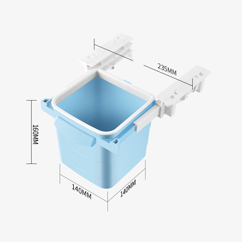 1Pc Durable Plastic Hidden Retractable Office Desk Home Adhesive Dustbin Trash Can Garbage Waste Bin Easy to Install