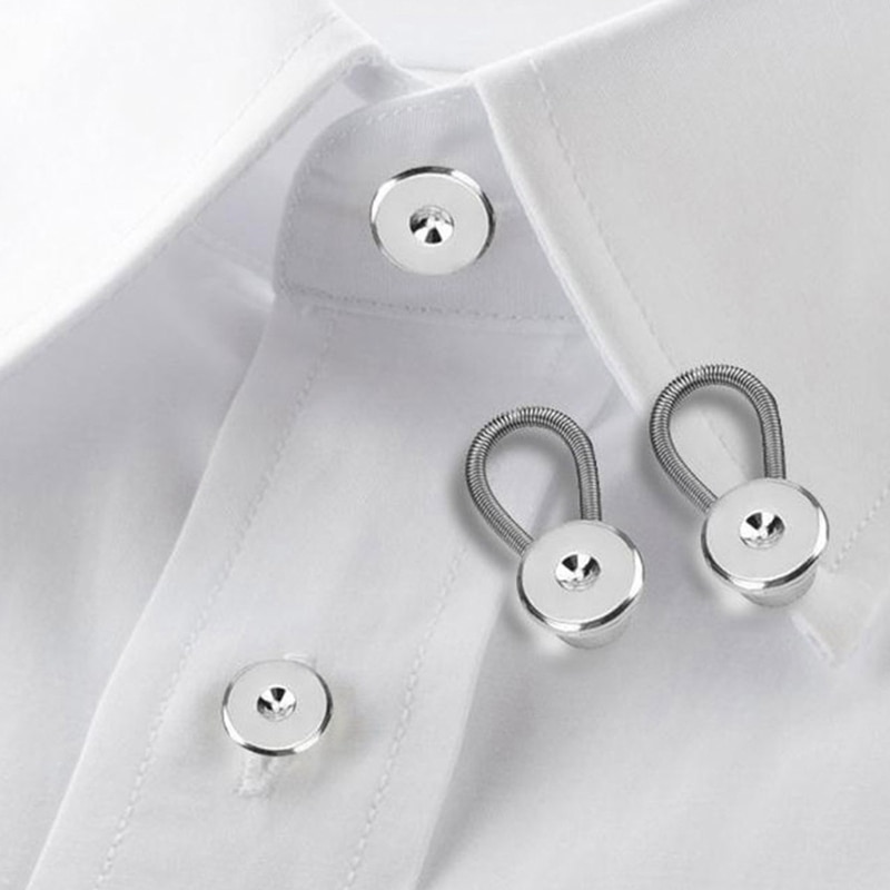 Extension de col/extension de cou/bouton magique 1/2 taille chemise formelle pour hommes, 5 + 1 paquet, 3/8 pouces