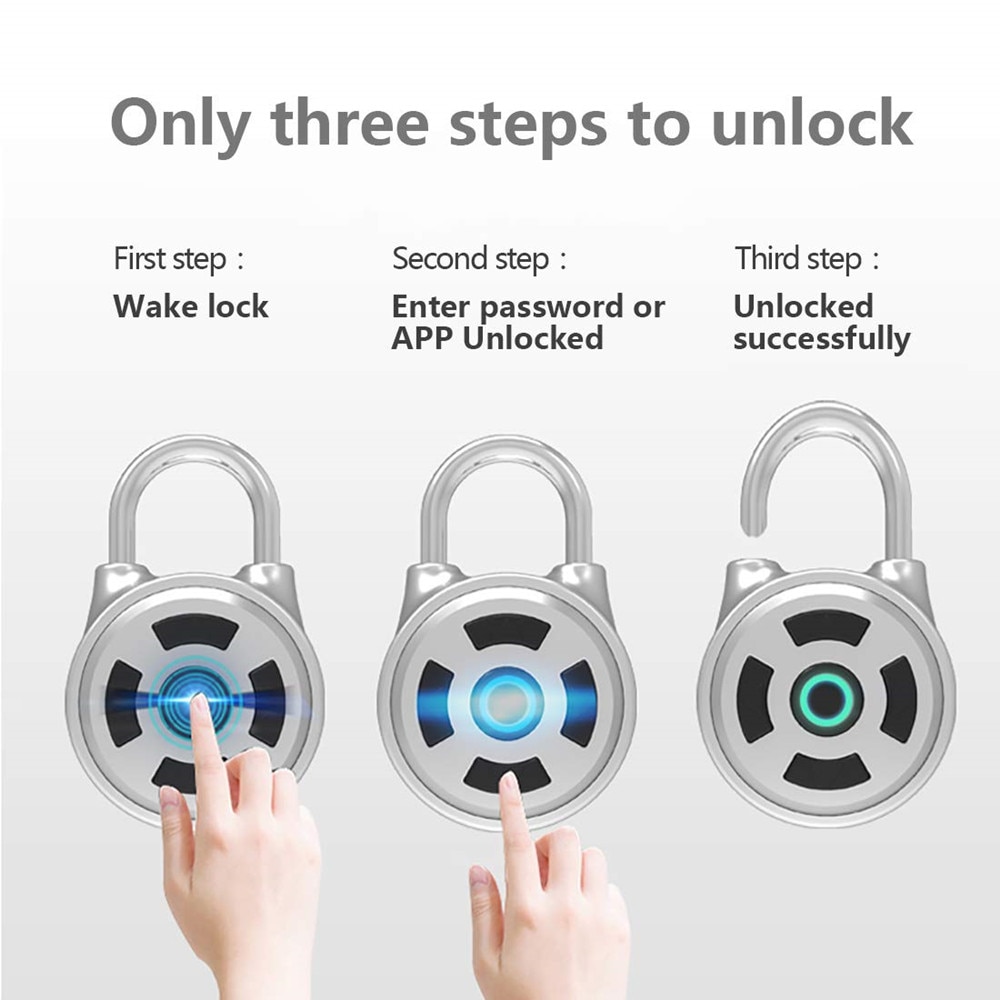 Cadenas électronique Bluetooth APP portable | Système d'alimentation USB, verrou de voyage vol de bagages
