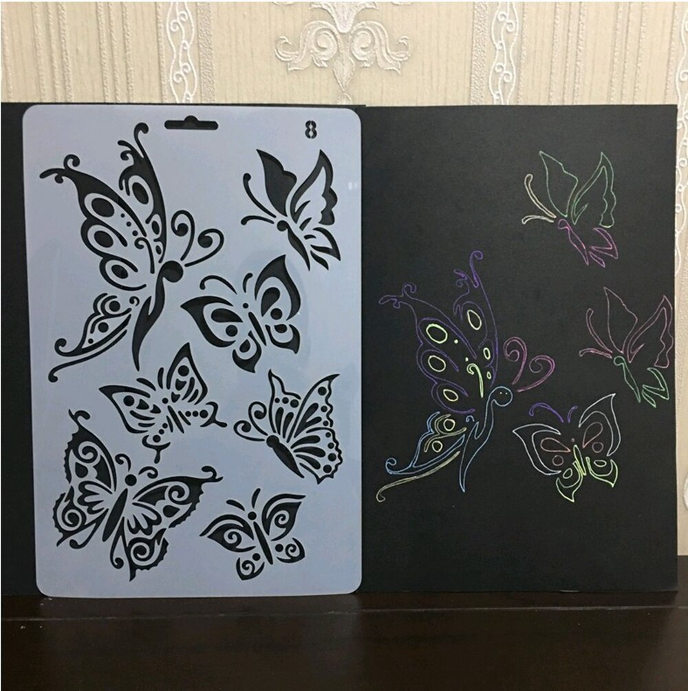 Stencil Farfalle 25 Pezzi - Modelli Pittura Riutilizzabili Per DIY, Tessuto, Scrapbooking