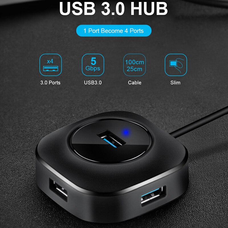 Usb Hub Usb 3.0 Hub Multi Usb Splitter Adapter 4 Ports Speed Mini Multiple 3 Hab Usb3.0 Hub Port Usb-Hub Expander for Pc