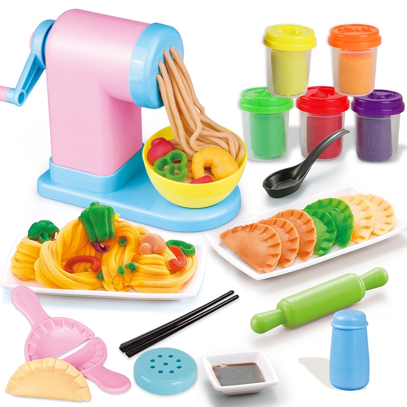 Model Klei Noedels Maker Modder Noodle Machine Diy Klei Professionele Slime Playdough Spaghetti Voedsel Kleur Klei Rol Speelhuis Speelgoed