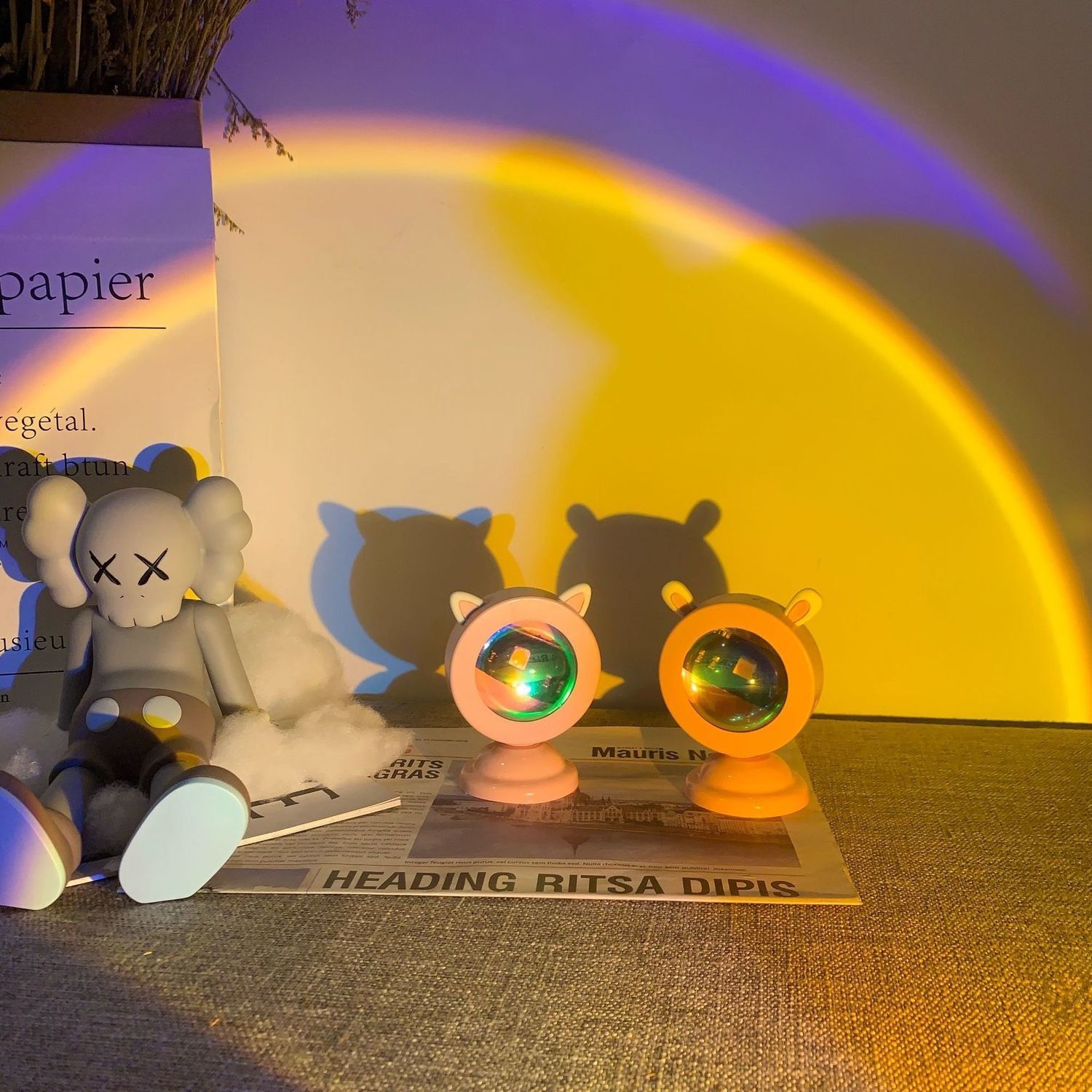 Ins Kawaii – lampe de bureau avec Projection arc-en-ciel, luminaire décoratif d&#39;intérieur, idéal pour un salon