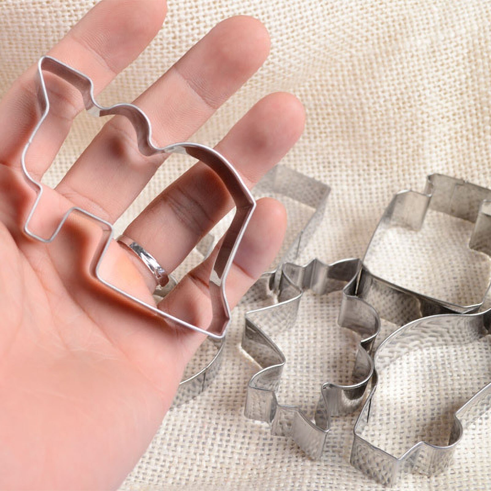 25 # Rvs 12 Delige Set Drie-Dimensionale Cookie Mold Cake Bakken Tools Diy Cookie Cutter Rvs cookie Gereedschap