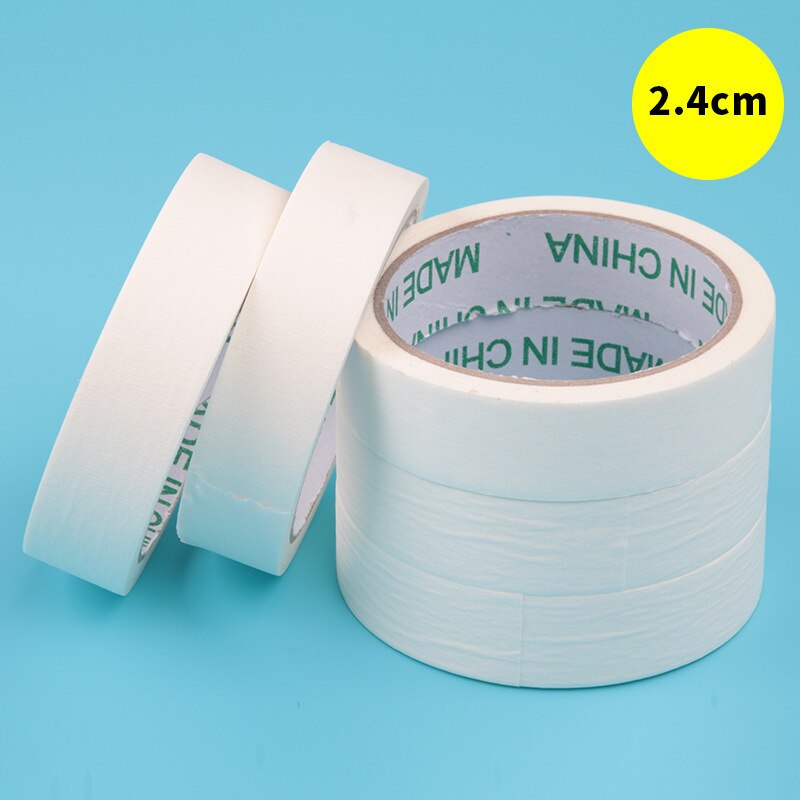 1pcs 12/18/24/36mm Masking Tape art painting white Car Spraying Single Side Adhesive Tape for House Oil Painting Sketch 20m Long: 2.4cm wide