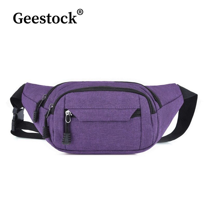 Marsupio da uomo e da donna borsa da cintura in tessuto Oxford moda semplice borsa da donna Casual marsupio: Purple