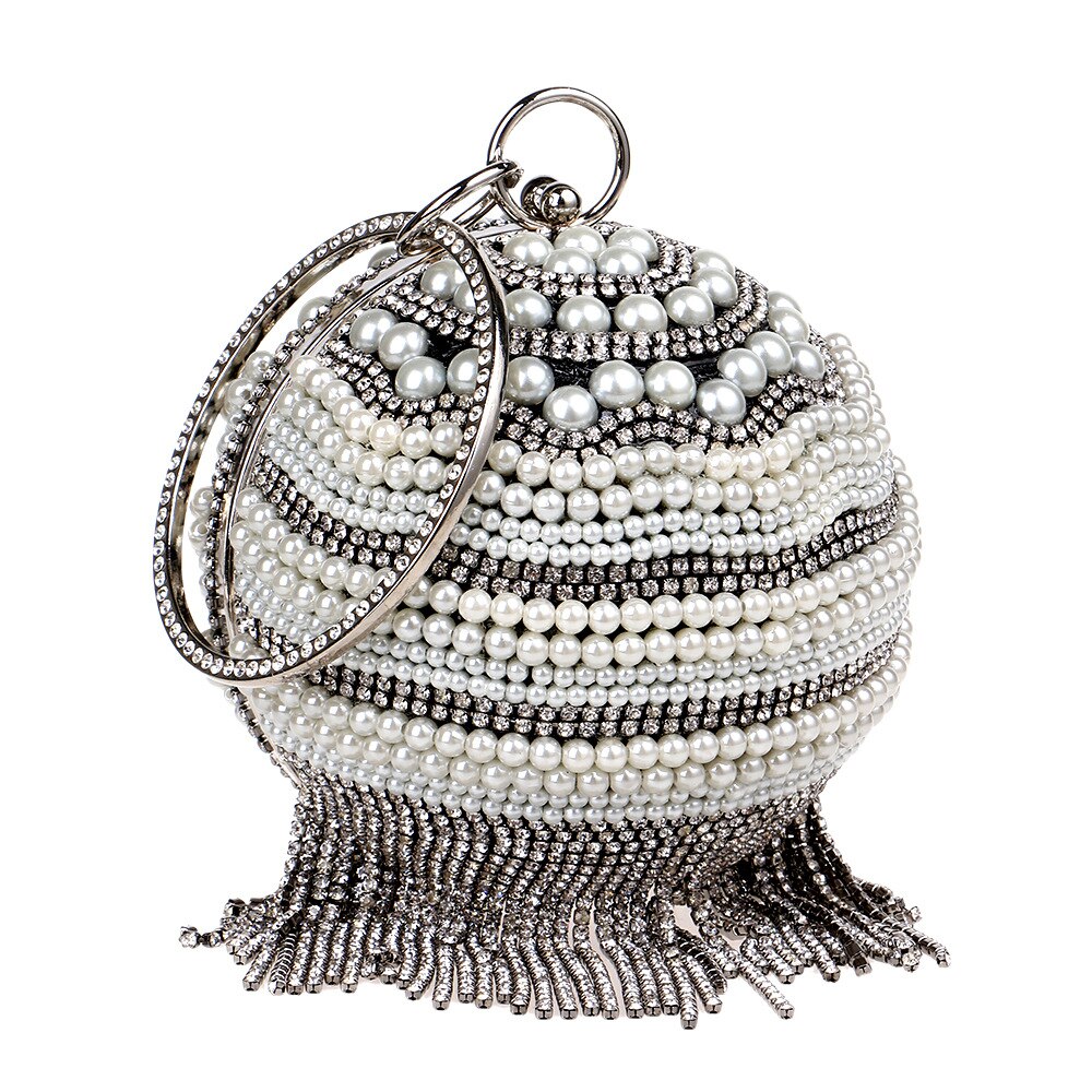 Väska enkel bröllopsväska glänsande crossbody väska kvinnor kvällsfest kristall axelväska diamanter cirkel rund väska