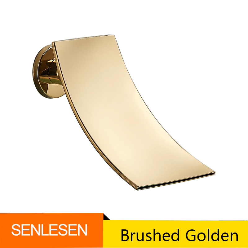Senlesen – bec de robinet de lavabo mural, accessoires de robinet de douche en laiton, remplacement du bec de baignoire en cascade, Chrome/noir/or brossé: plum