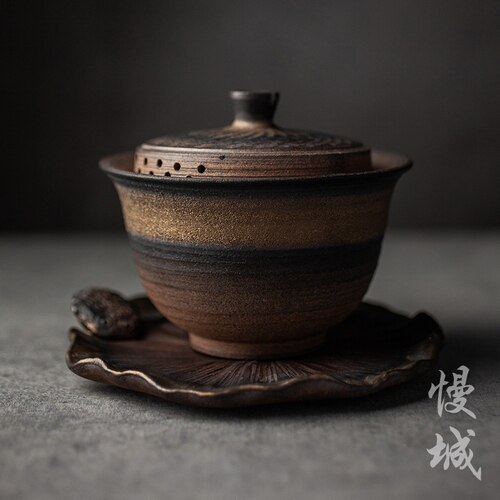 Retro moderno de té de cerámica sopera personalidad Kung Fu té retro gres a mano casa té LB50931 té jingdezhen taza: C