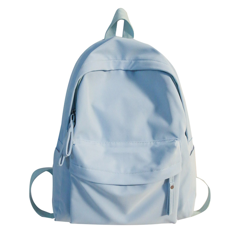Mochila Simple de Color sólido para mujer, mochilas escolares de nailon impermeables para adolescentes y niñas, mochila de viaje para mujer, bolso de hombro 2022: Azul