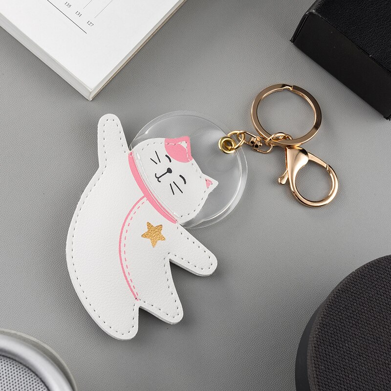 Astronaut Keychains Top Grade Leather Car Key Chains Student Girl Lovely Bag Charm Decoration KeyRings