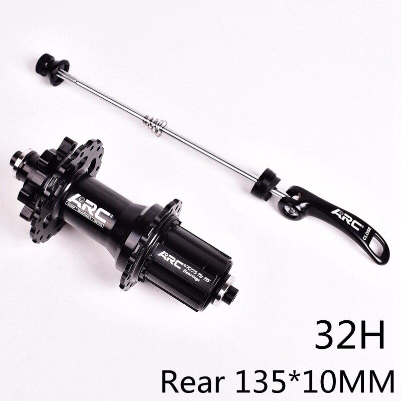 Mtb Mountainbike Hub Quick Release Set Fiets Hub Arc Fiets Hubs Sealed Bearing 32 28 36 Gaten Schijfrem qr 4 Lagers 4 Pallen: 32 Black rear hub