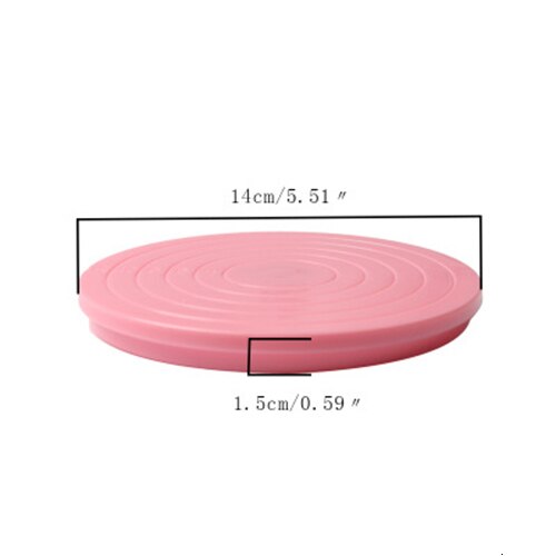 Plastic Cake Plaat Series Draaitafel Roterende Anti-Slip Ronde Cake Stand Keuken Diy Bakken Hulpmiddel Cake Decor Draaitafel set: S-pink