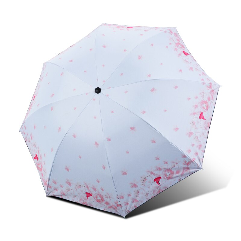 Fasion powłoka z tworzywa sztucznego deszcz słońce ABS guma antypoślizgowy uchwyt antypoślizgowy małe parasole deszcz kobiety wodoodporny parasol wygodne dziewczyny podróż: biały outside