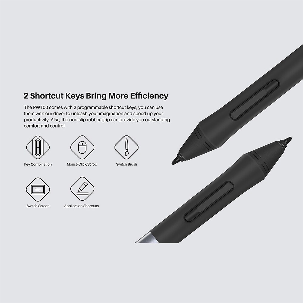 Huion PW100 Digital Pen Battery-free Digital Pen with 2 Programmable Buttons for Huion H1060P H610PRO V2 Graphic Tablets