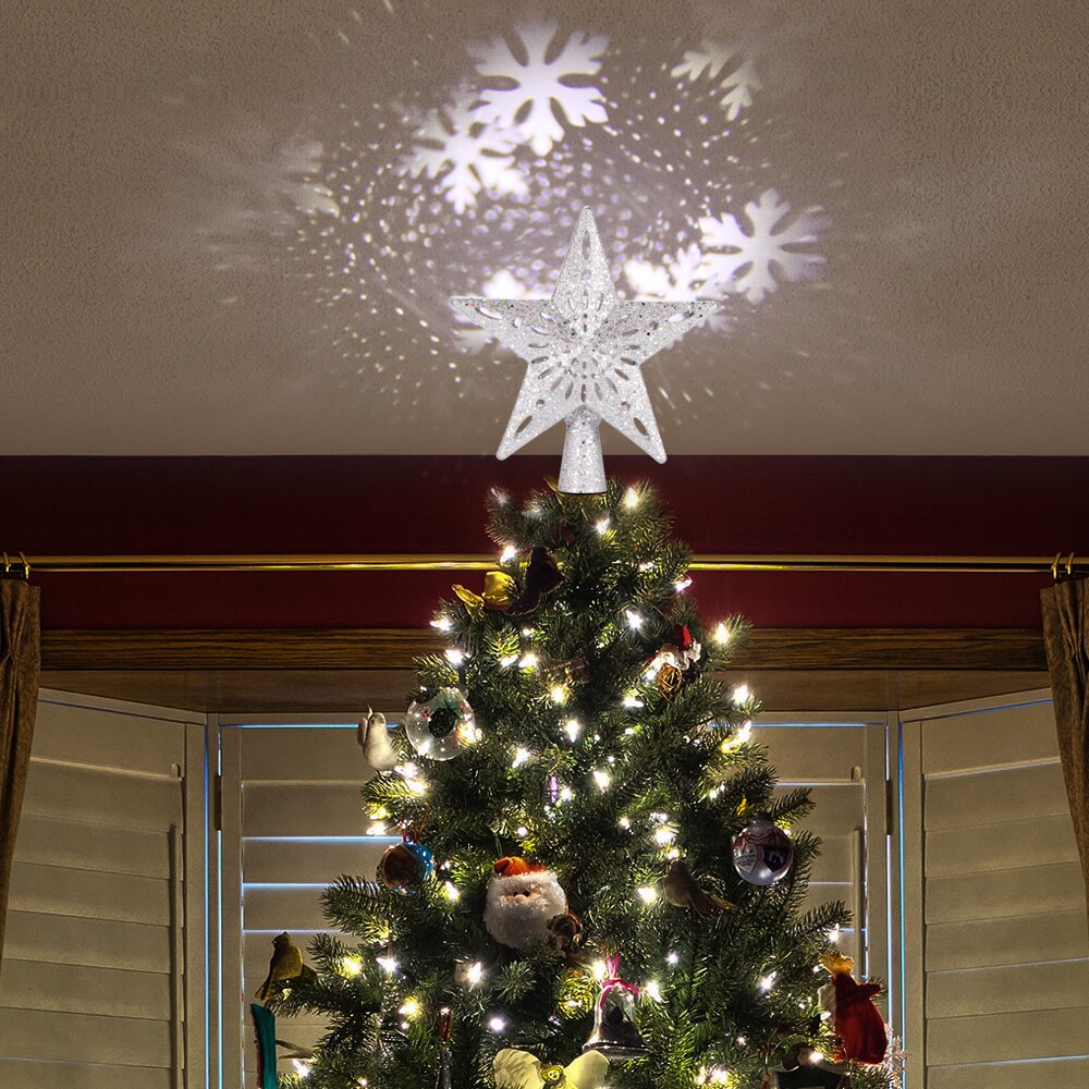 Decoraciones de estrella de hierro puntiagudo parte superior del árbol de Navidad arreglo Vertical de productos de lentejuelas de pentagrama de estrella