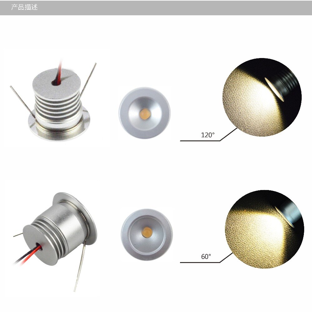 1W Mini Beleuchtung Eingang DC3V/300mA, 25mm Ausschnitt Led Downlight, 60D/120D CE ROHS Hause Dekoration Lampe IP65 12 stücke