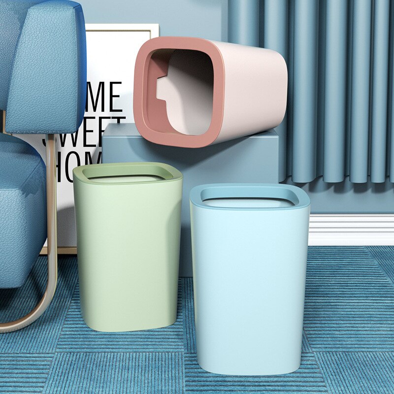 15L Nordic Plastic Vuilnisbak Garbage Dust Bin Opslag Emmer Papiermand Home Office Afvalbak Zonder Deksel Prullenbak