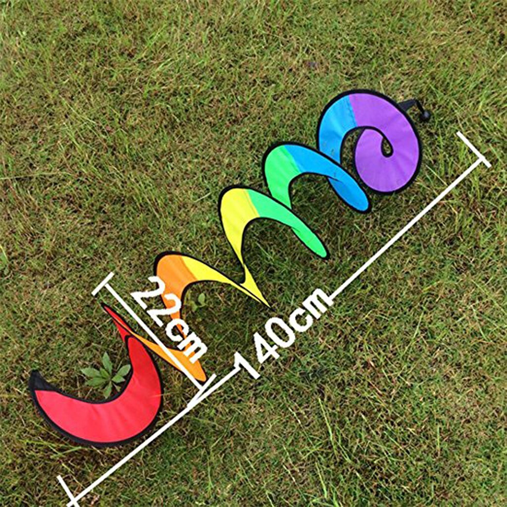 2Pcs Rainbow Spiral Windmill Wind Wheel Windsocks for Camp Tent Lawn Home Garden Ornaments Outdoor Whirligig Toy 55''